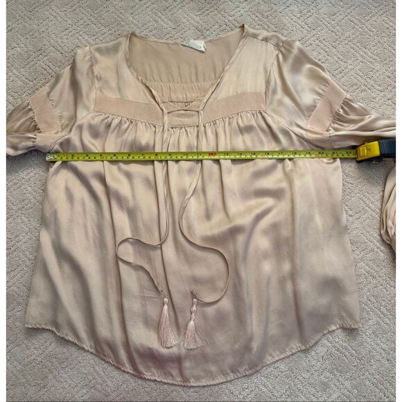 Flannel Australia Pink/Peach Silk Blouse - Picture 3 of 9